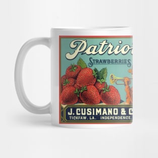 Vintage Patriot Strawberries Fruit Crate Label Mug